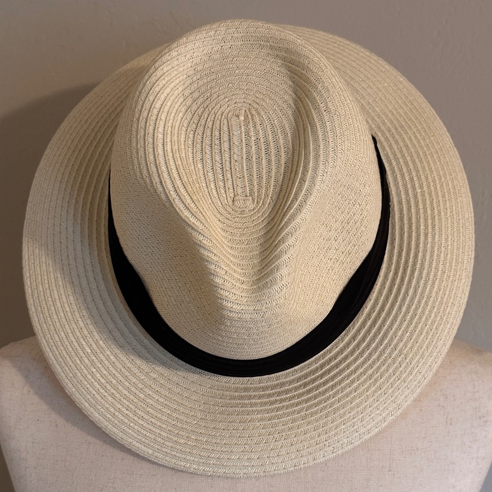 Elegant Cream Women's Hat with Black Band